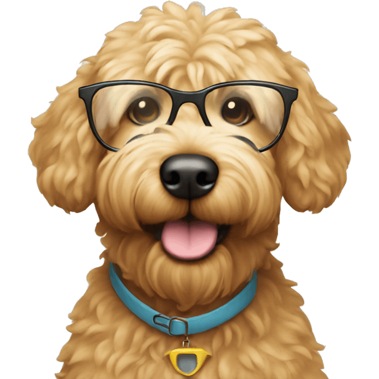 golden doodle wearing glasses emoji