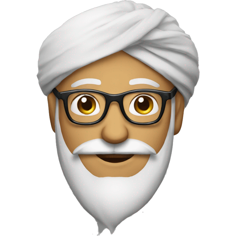 Sardar man with turban with beard with glasses emoji