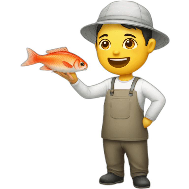 funny asian selling fish emoji