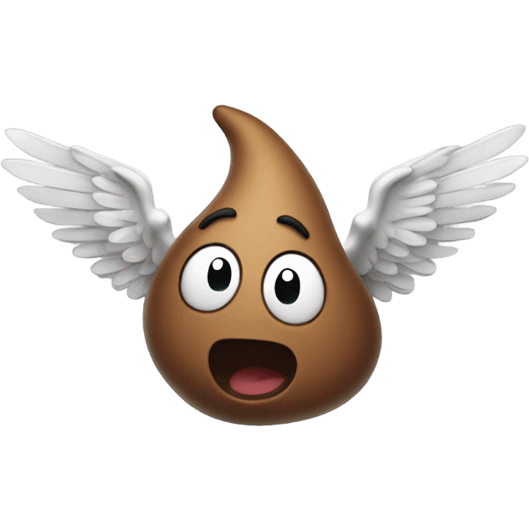 Flying poop emoji