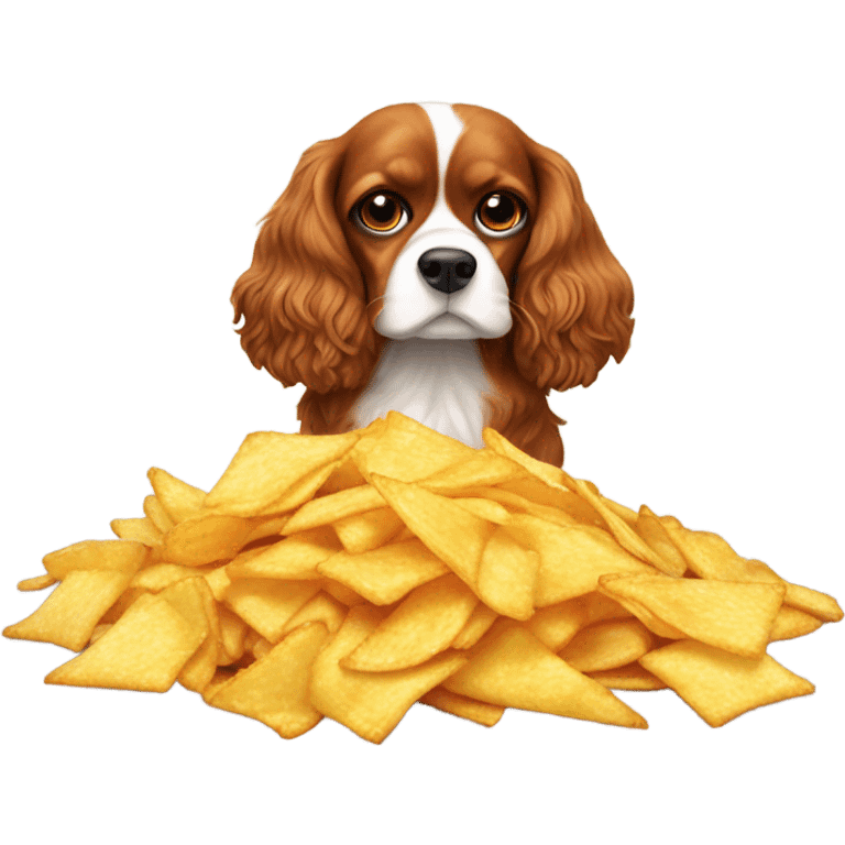 Cavalier with hot chips emoji