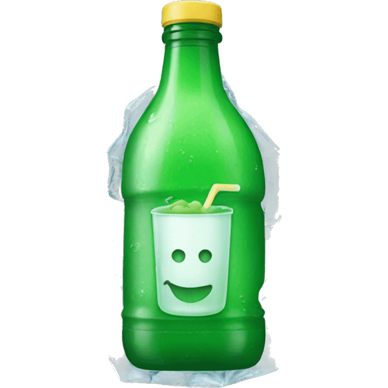 GREEN JUICE BOTTLE IN ICE emoji