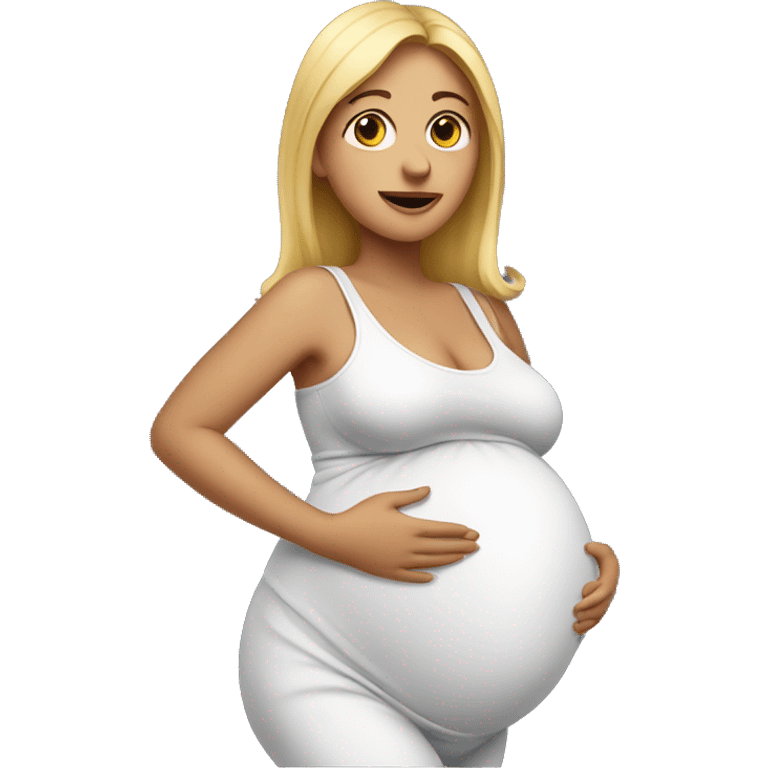 pregnant woman with her belly emoji