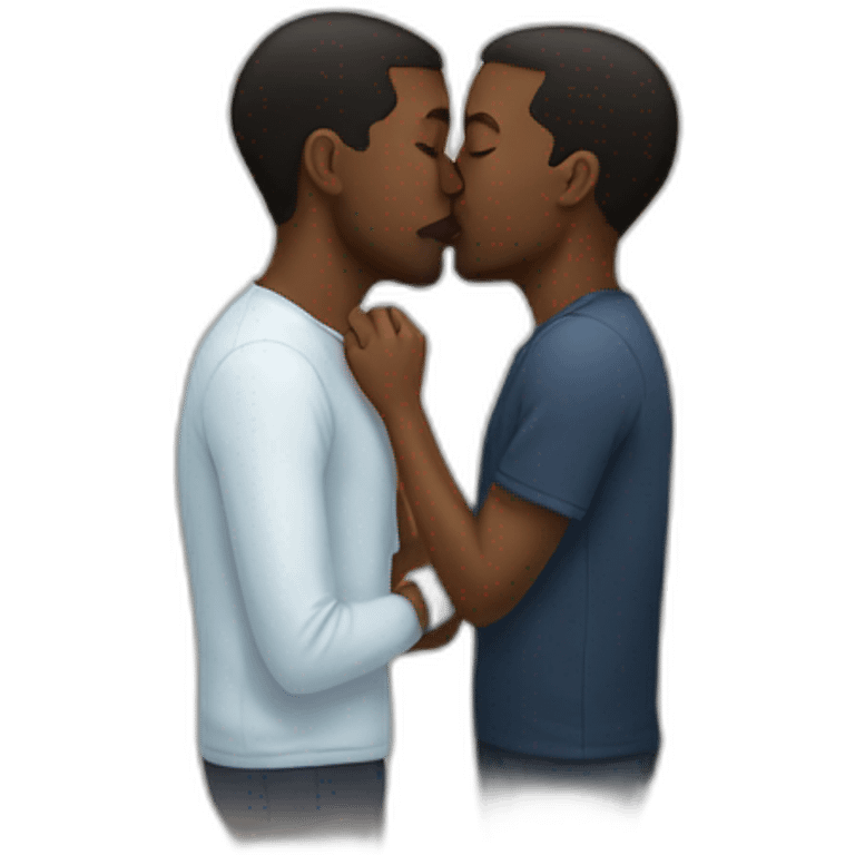 Black men kissing emoji