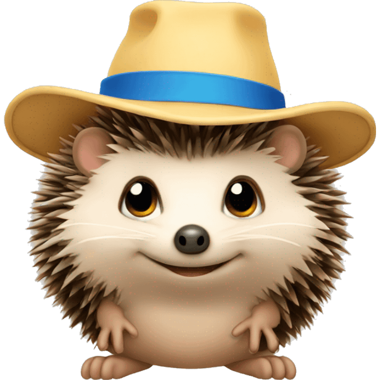 Hedgehog wearing a hat emoji