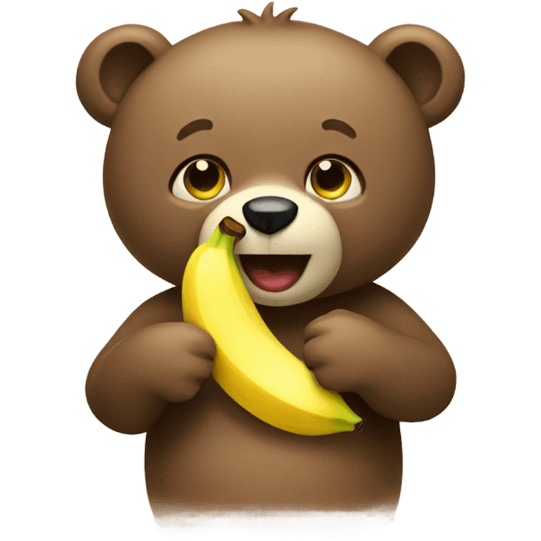 Bear eating a banana emoji