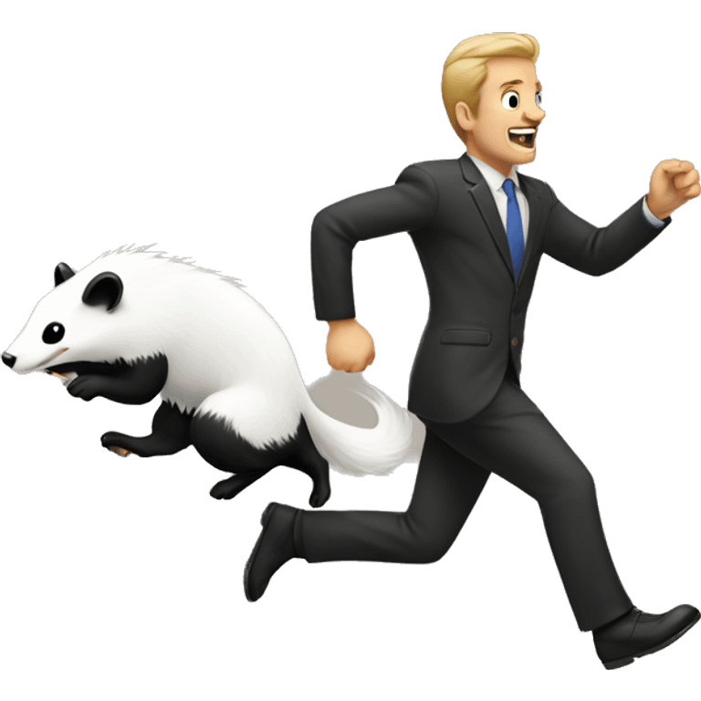 Man chasing skunk  emoji