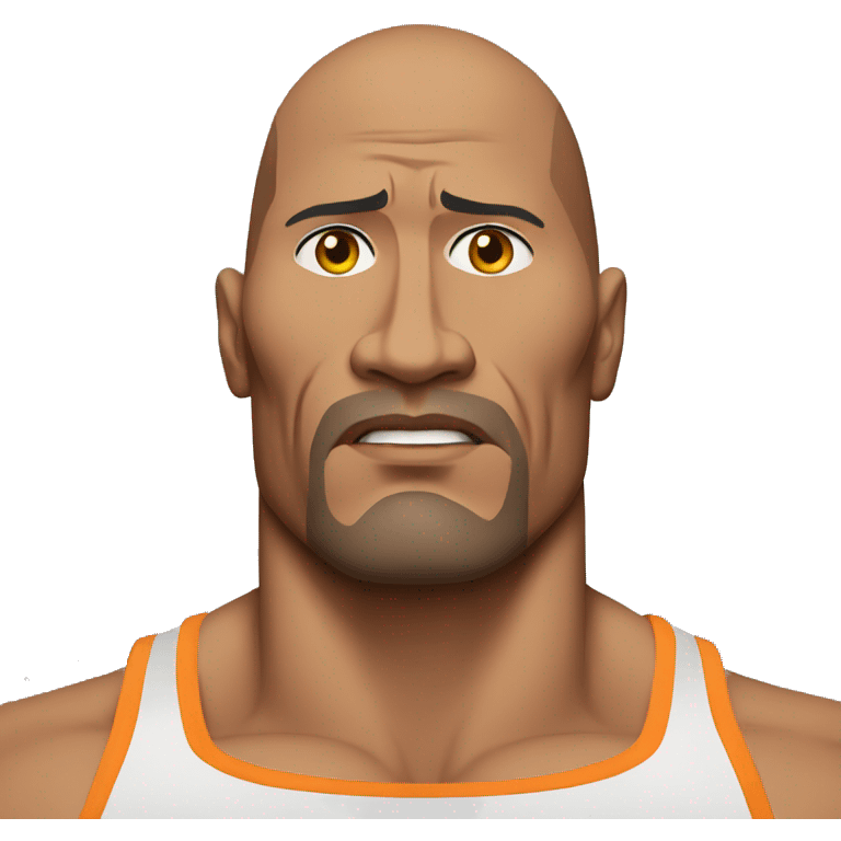 dwayne johnson in tanktop serious face from waist emoji