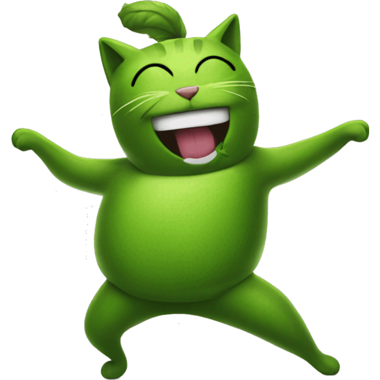 cat dancing in pickle costume emoji