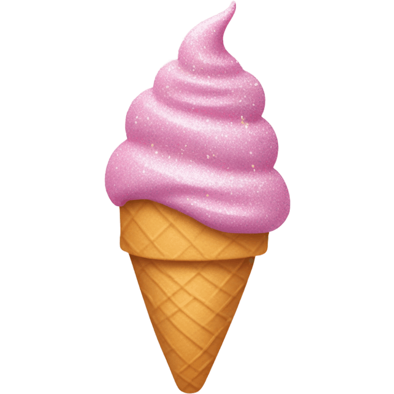 Pink soft served ice cream with glitter  emoji