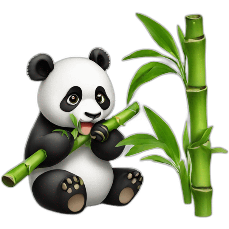 panda eating bamboo emoji