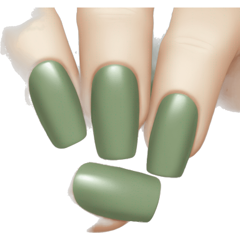 Sage green nail polish  emoji