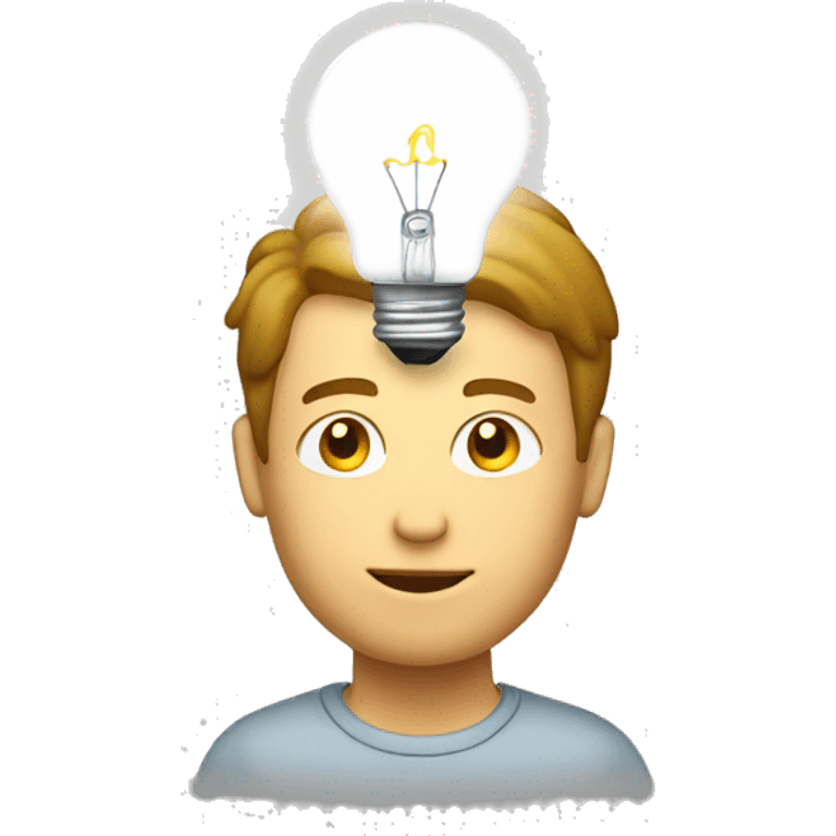 white man getting an idea with light bulb over his head emoji