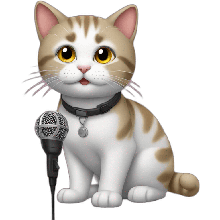 Cat with mic emoji