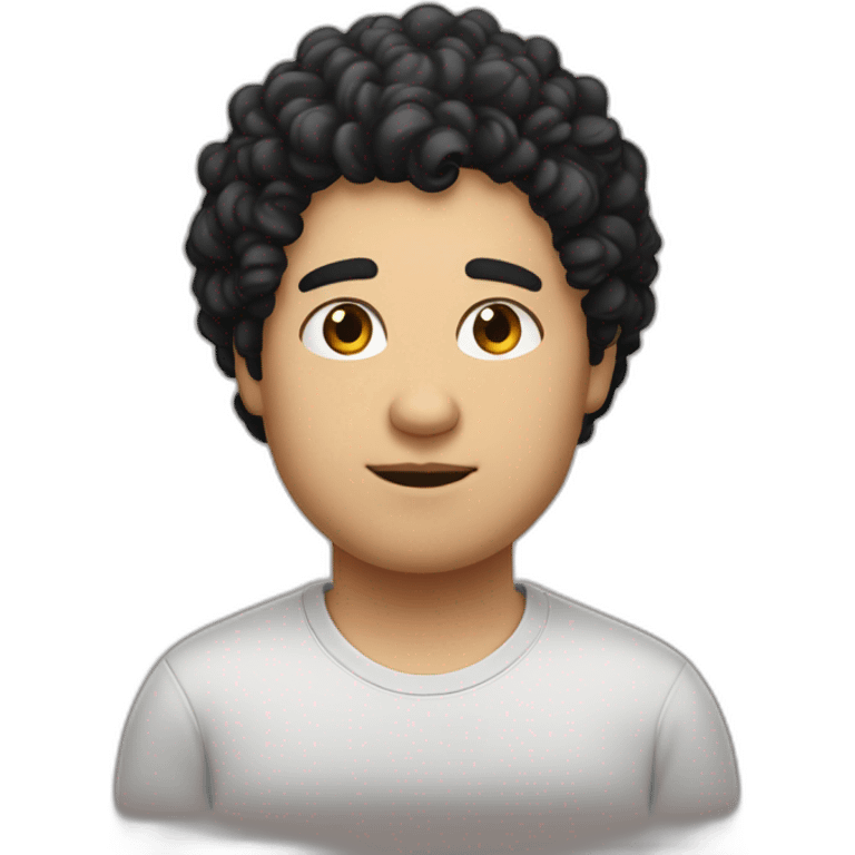 tech bro curly black hair chubby face emoji