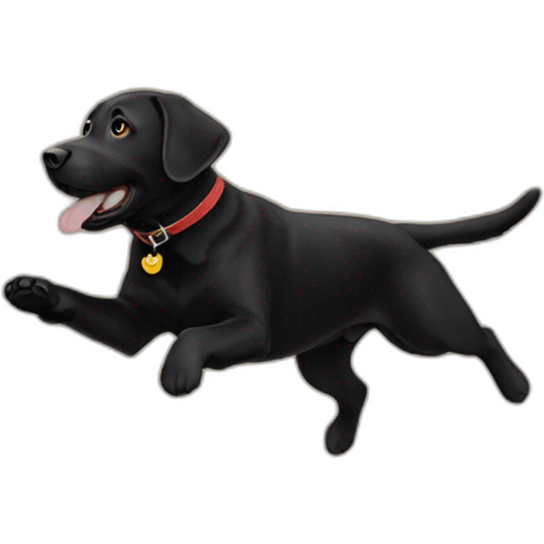 a flying black labrador emoji