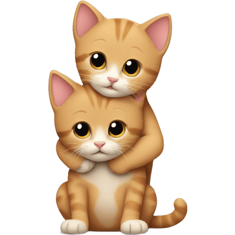 Two kittens hugging emoji