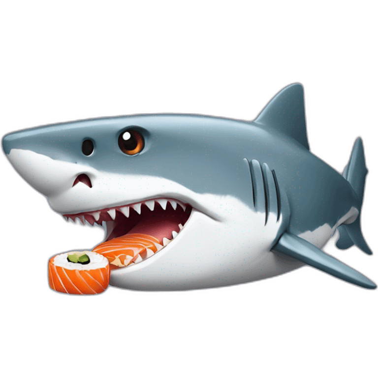 Shark eating sushi emoji