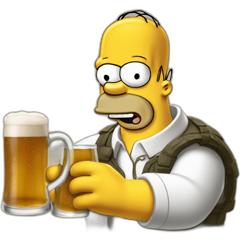 Homer Simpson qui boit une bière emoji