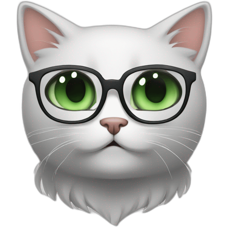 White guy with green eyes, black hair and with glasses hug redpercian cat emoji