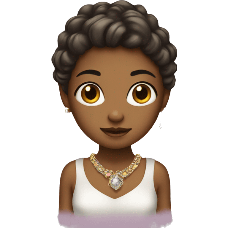 girl in dress with jewelry emoji