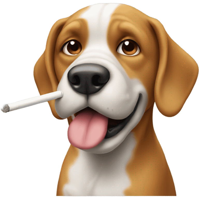 Dog blowing smoke emoji