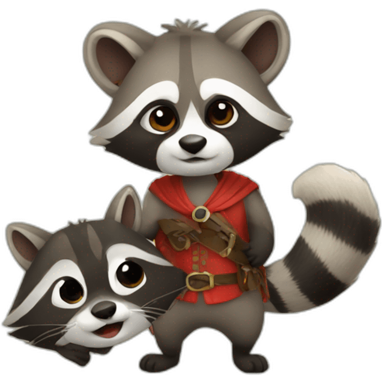 Raccoon and italy emoji