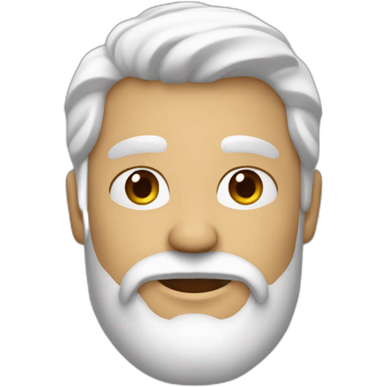 hombre con barba blanca y pelo moreno emoji