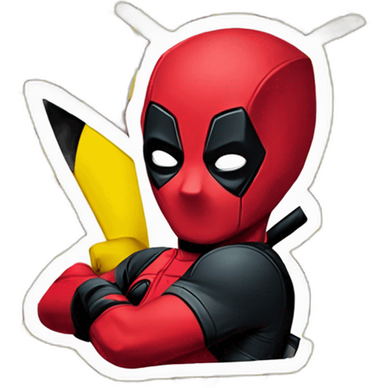 Deadpool with Ryan Reynolds face and pikachu tail and ears emoji