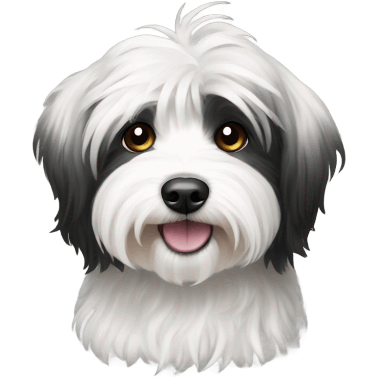 Black and white havanese emoji