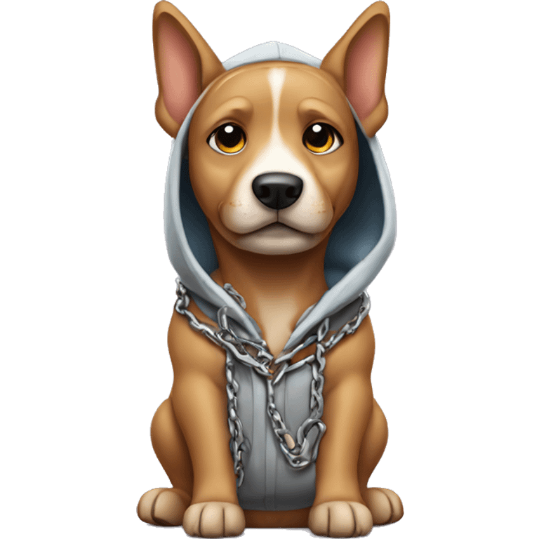 dog with a chain and hoodie  emoji