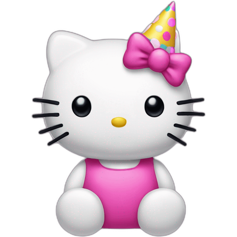 Hello kitty with party hat emoji