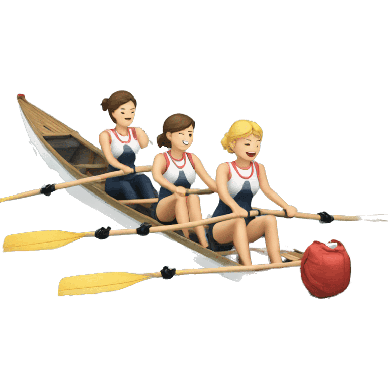 rowing team on a boat women emoji