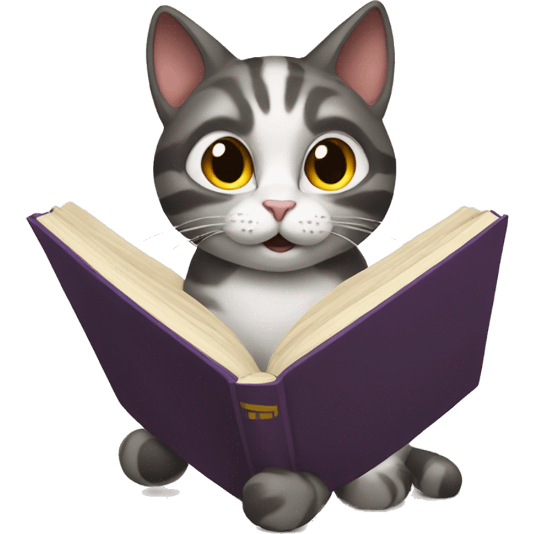 A cat reading a book emoji