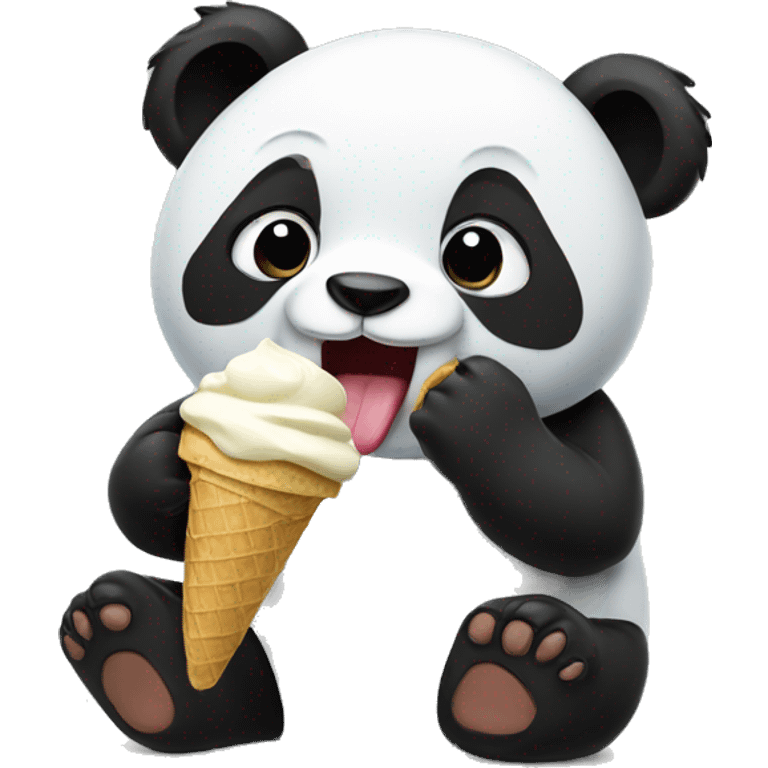 Panda eating ice cream emoji