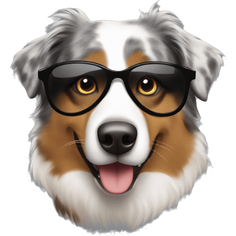 Australian shepherd wearing sunglasses  emoji