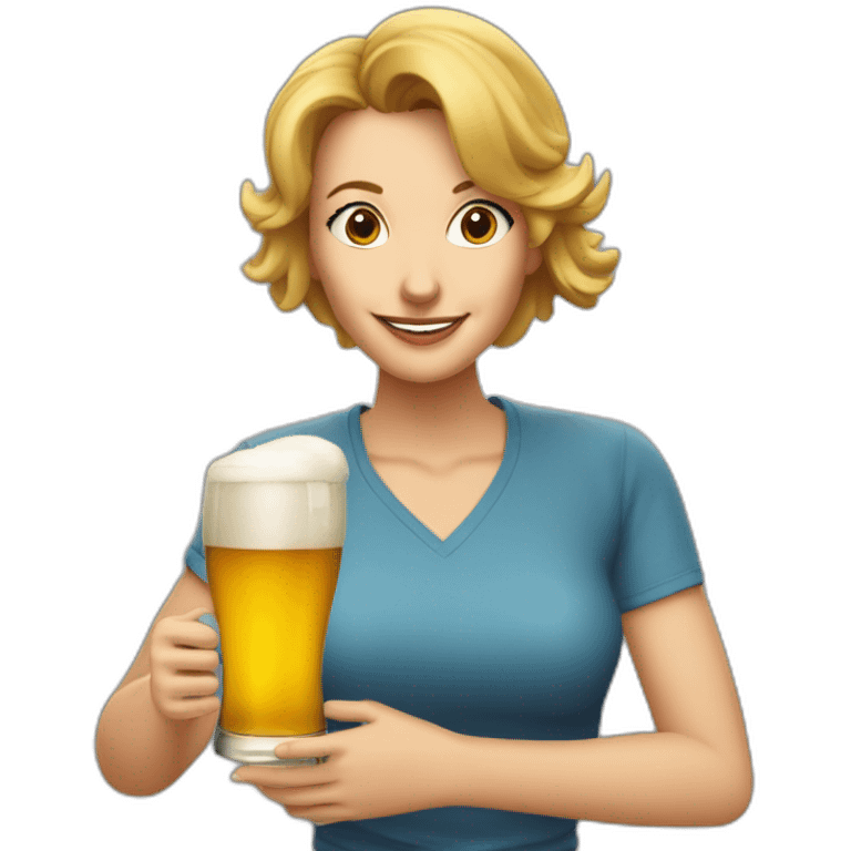 Wendy Adams qui boit une bière emoji