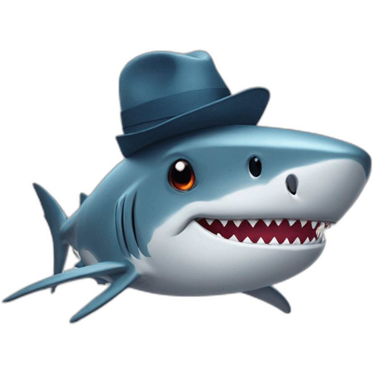 Shark with hat emoji