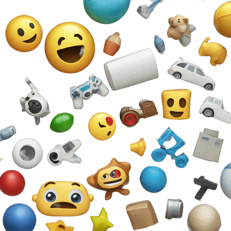 toys are scattered in the room emoji