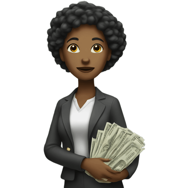 black woman with money emoji