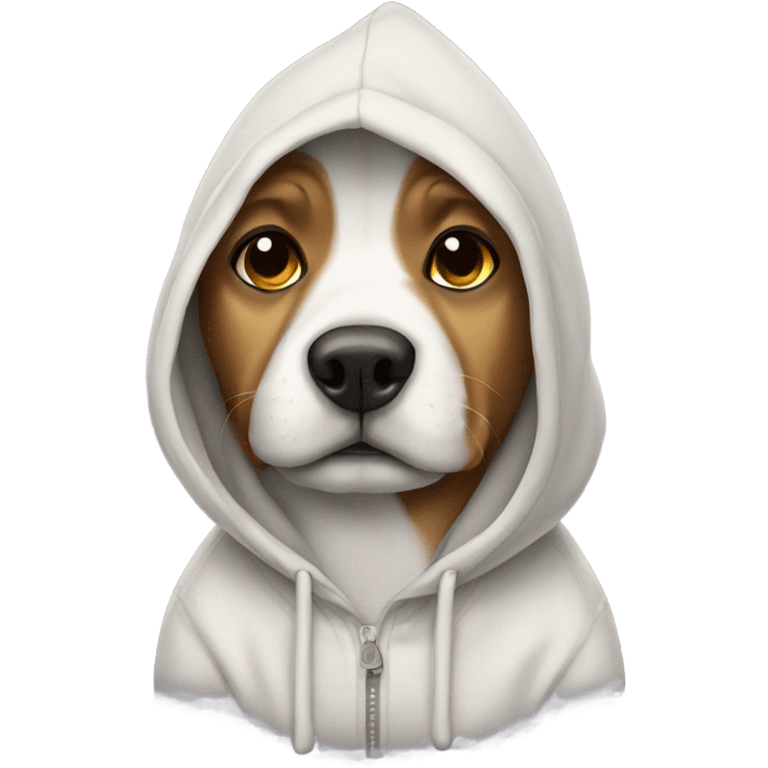 Dog wearing a hoodie emoji