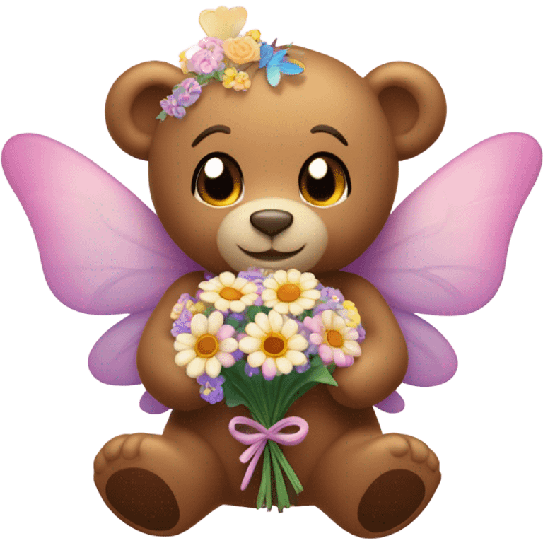 Teddy bear valentines fairy love  emoji