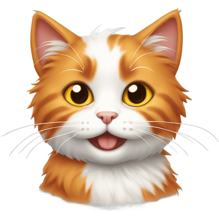 Fluffy orange and white cat emoji