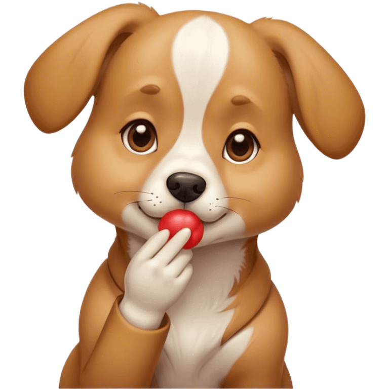 Dog blowing kisses emoji