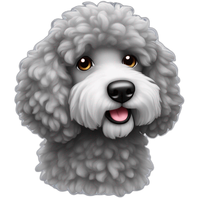 Cute Big Xl size grey sheepdog fuzzy poodle emoji