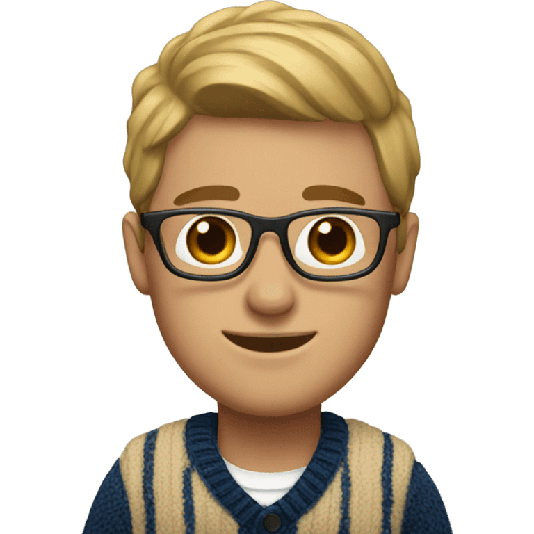 Guy with preppy sweater on emoji