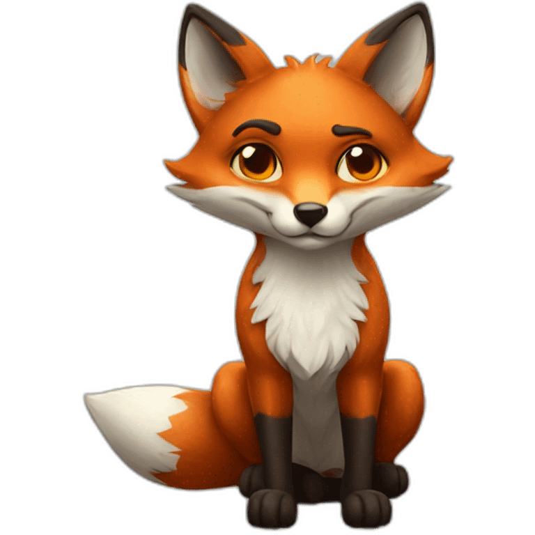 fox with a glass and dota on back front emoji