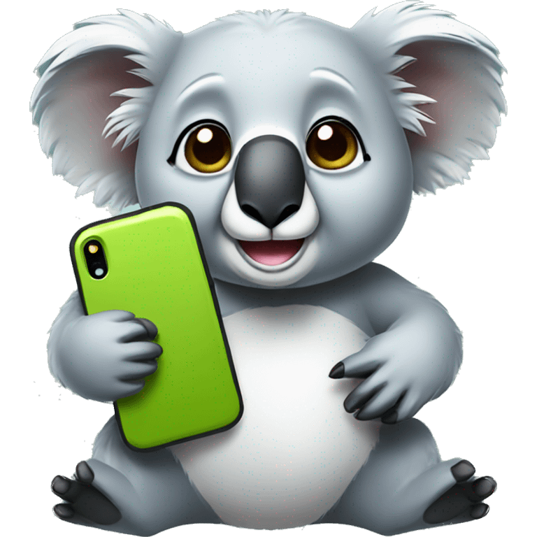 koala holding phone emoji