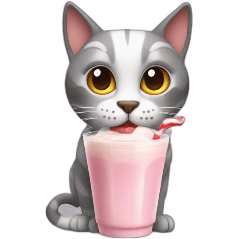 Cat drinking milkshake emoji