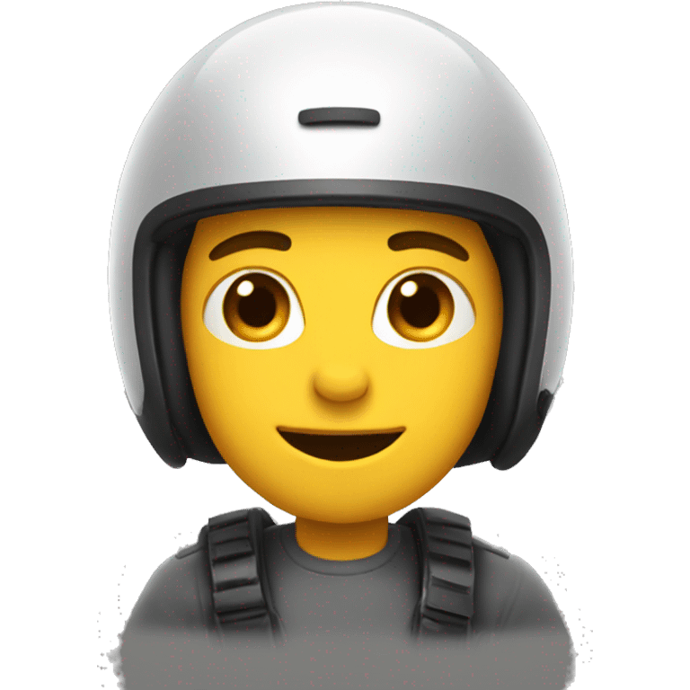 Man with helmet on scoot emoji